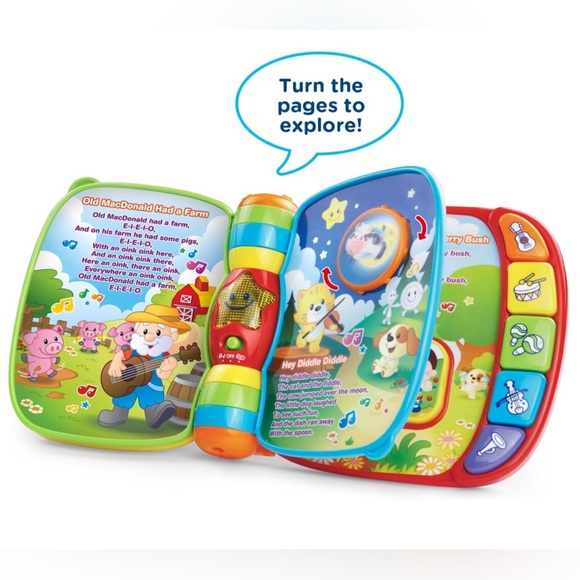 VTech Musical Rhymes Book Color Red for 6 Months to 3 Years - Picture 8 of 9